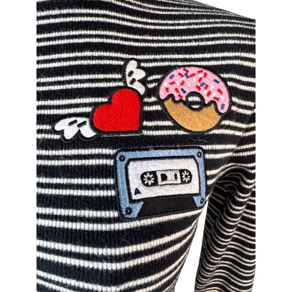 2/$30 ZARA Trafaluc Medium Black & White Striped Turtleneck Long Sleeve Top - Picture 5 of 15